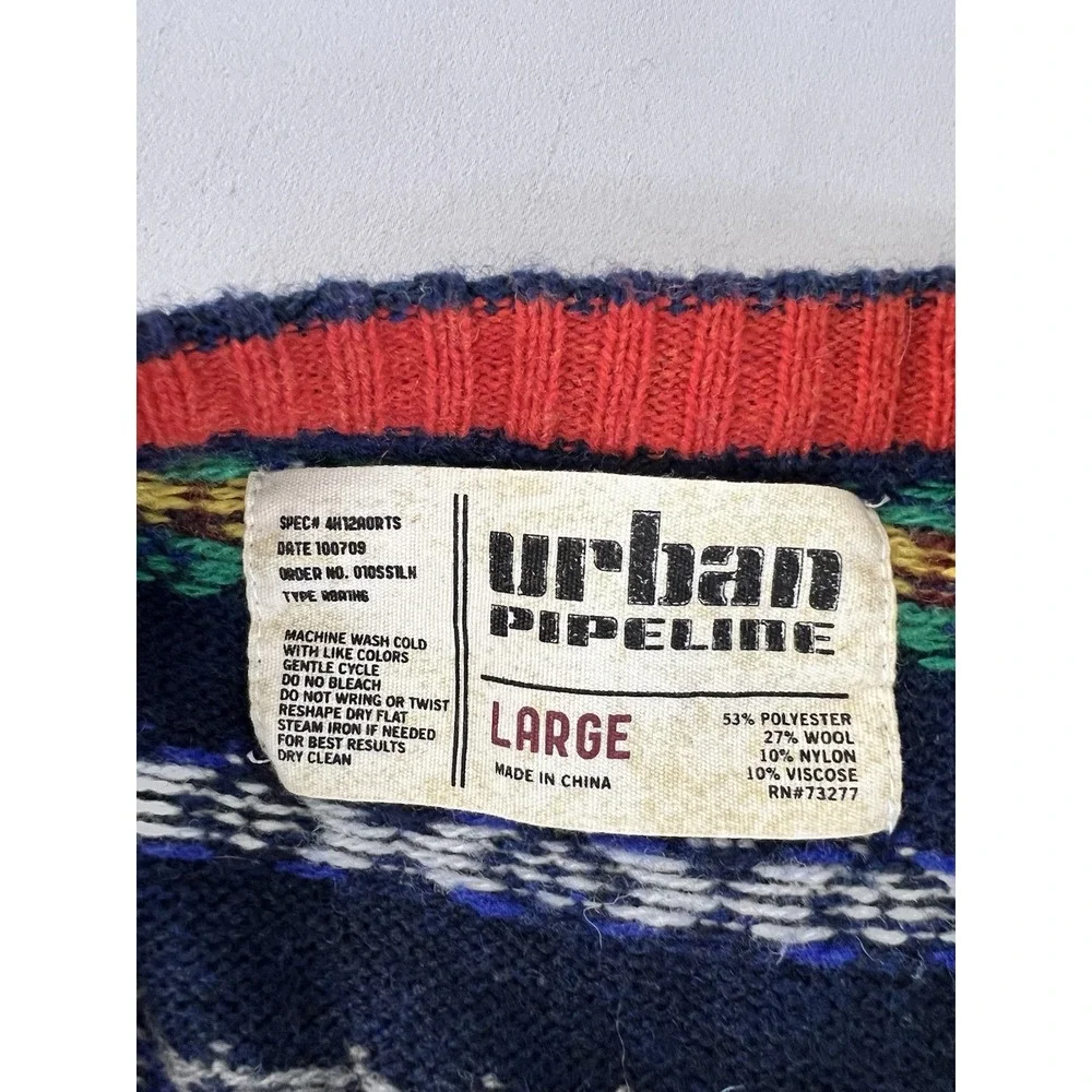 Urban Pipeline Sweater Men's L Knit Longsleeve Crewneck Retro Skate Casual‎ Y2K